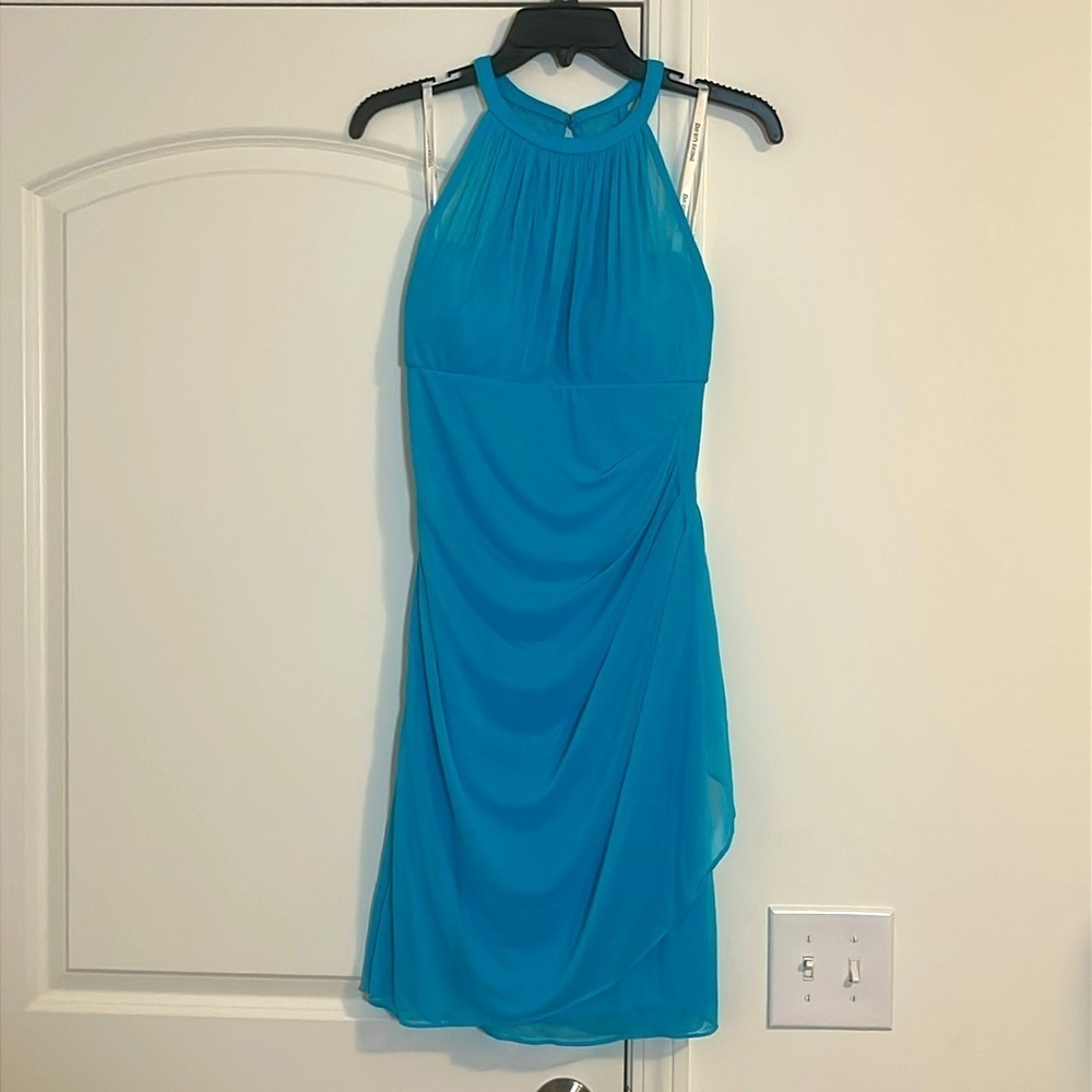 NWT David's Bridal Malibu Sleeveless Built In Bra Short Dress Size 8 NWT